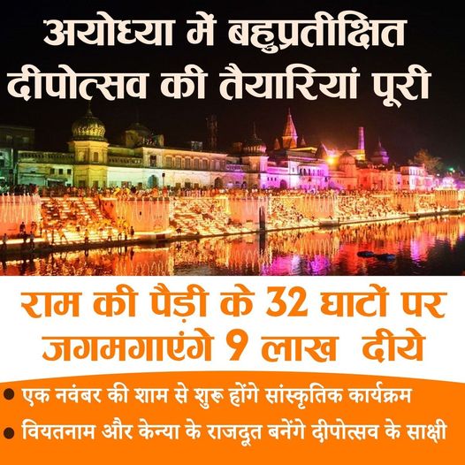 अयोध्या में बहुप्रतीक्षित दीपोत्सव की तैयारियां पूरी, वियतनाम और केन्या के राजदूत बनेंगे दीपोत्सव के साक्षी